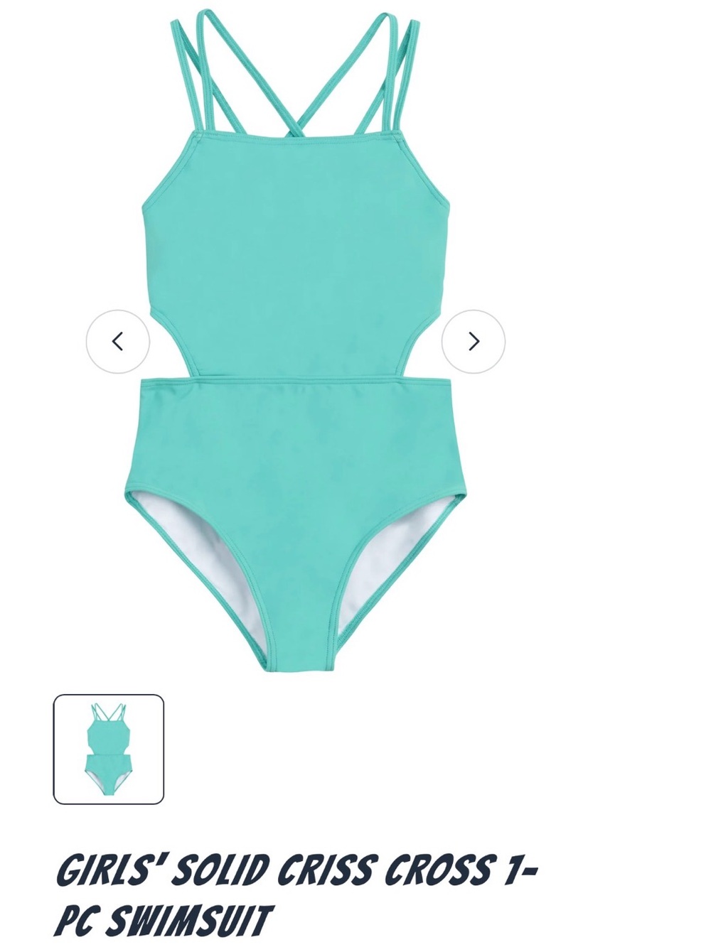 Kanu Surf Girls' Aqua Criss-Cross One-Piece Swimsuit